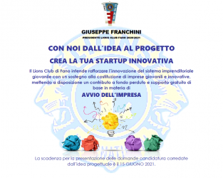 Il LC Fano sostiene l’innovazione e l’autoimprenditorialità giovanile, 11 marzo 2021