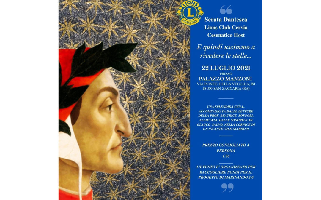 Serata Dantesca, LC Cervia Cesenatico Host, 22 luglio 2021