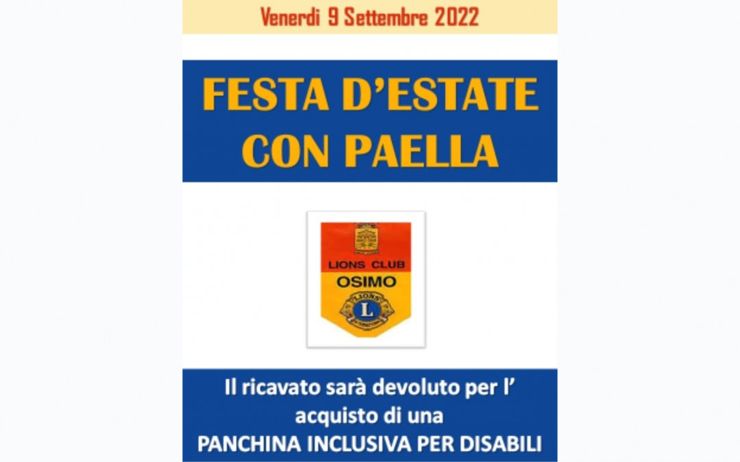 Festa d’estate con paella – LC Osimo, 9 settembre 2022