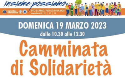 Camminata di Solidarietà – LC Pesaro Host, 19 marzo 2023